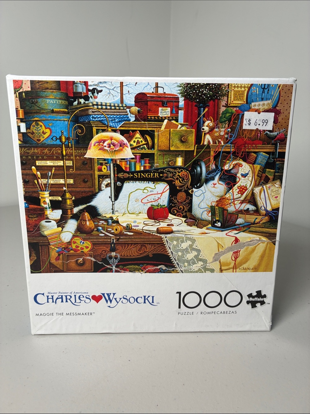 Charles Wysocki 'Maggie the Messmaker' Home Art Puzzle Wall Print - Multi